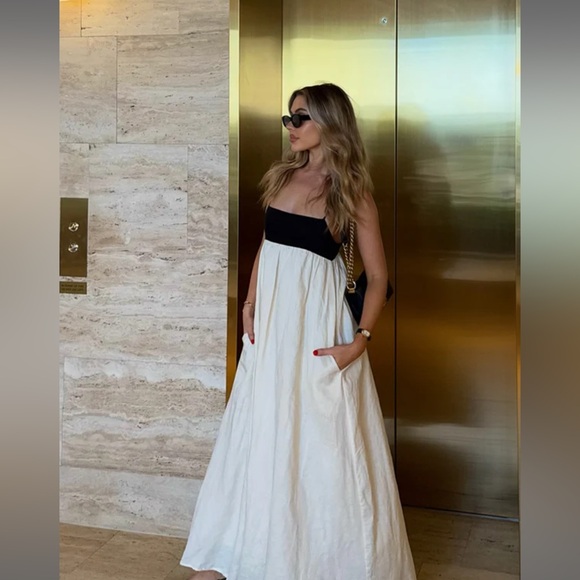 Elena Buttermilk Linen Maxi Dress -DISSH - Picture 5 of 5